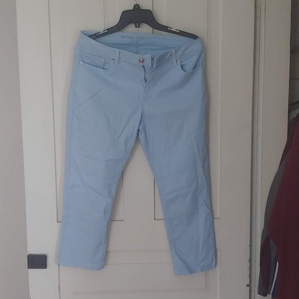 Pale blue Michael Kors Capri's